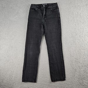 NYDJ Jeans Womens Size 6 Black Denim Straight Leg Mid Rise‎